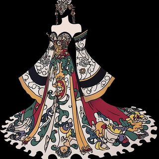 Pressmoon style, Midjourney V6.1: haute-couture fashion outfit