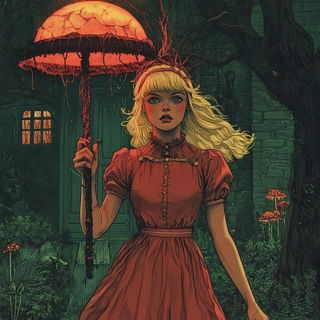 Fossilfable style, Midjourney V6.1: retro fairy-tale illustration