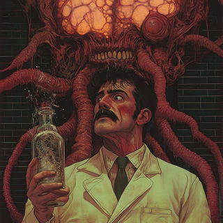 Fossilfable style, Midjourney V6.1: editorial illustration for popular scientific magazine cover