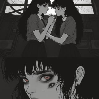 Fossilfable style, Midjourney V6.1: black-and-white manga comic strip