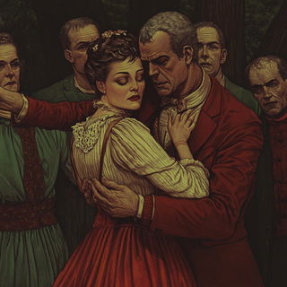 Fossilfable style, Midjourney V6.1: classical 18th-century oil painting