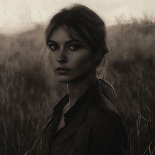 Moonwire Lettering style, Midjourney V6.1: photographic portrait of female protagonist