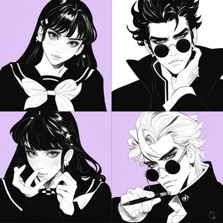 Blackwood Registration style, Midjourney V6.1: black-and-white manga comic strip