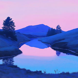 Blackwood Registration style, Midjourney V6.1: realistic landscape photograph of quiet dawn