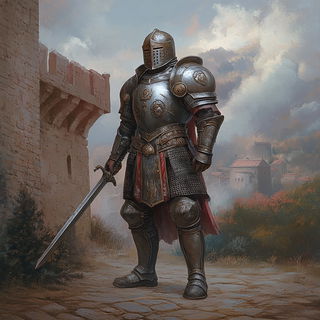 Marmora Vortex style, Midjourney V6.1: concept art character design of retropunk steam knight