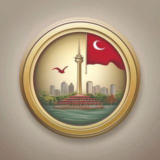 Marmora Vortex style, Midjourney V6.1: bold minimalist logo design for Istanbul city municipal services