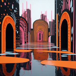 Iridescent Iconoclasm style, Midjourney V6.1: abstract 3D render