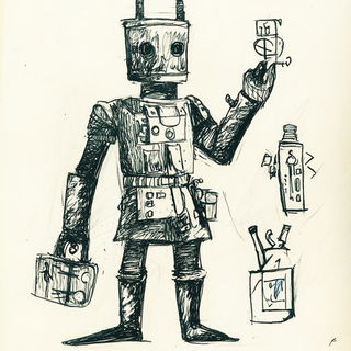 Chromapleinair style, Midjourney V6.1: concept art character design of retropunk steam knight