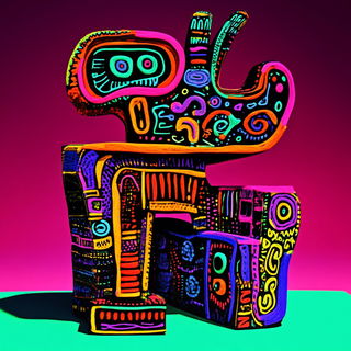 Neonscape Colossage style, Midjourney V6.1: abstract 3D render