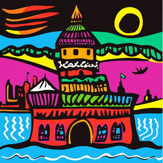 Neonscape Colossage style, Midjourney V6.1: bold minimalist logo design for Istanbul city municipal services