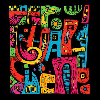 Neonscape Colossage style, Midjourney V6.1: typographic composition with large letters