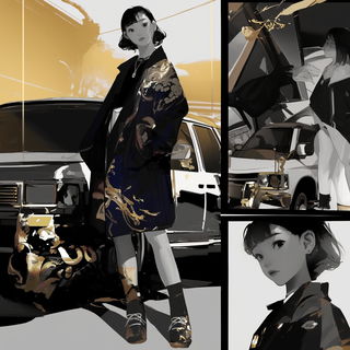 Cinderfume Villagery style, Midjourney V6.1: black-and-white manga comic strip