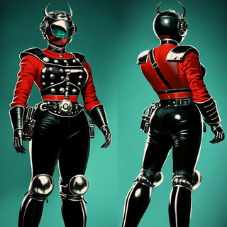 Pinksplosion style, Midjourney V6.1: concept art character design of retropunk steam knight