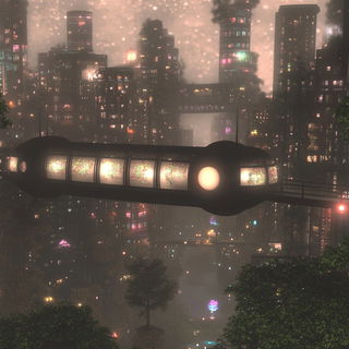 Cyanescut style, Midjourney V6.1: megacity with futuristic bioarchitecture