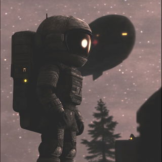 Cyanescut style, Midjourney V6.1: cinematic shot from sci-fi movie
