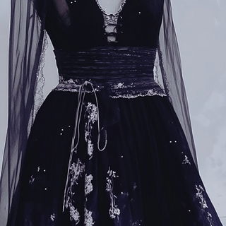 Backpiece Afterlight style, Midjourney V6.1: haute-couture fashion outfit