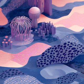 Fluorofauvism style, Midjourney V6.1: abstract 3D render