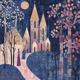 Fluorofauvism style, Midjourney V6.1: retro fairy-tale illustration