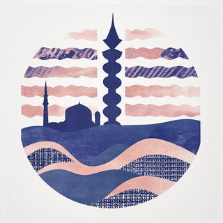 Fluorofauvism style, Midjourney V6.1: bold minimalist logo design for Istanbul city municipal services