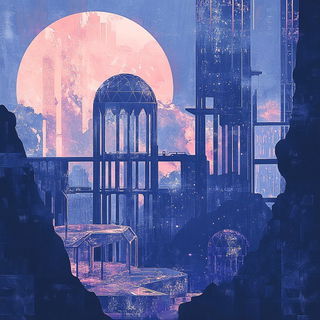 Fluorofauvism style, Midjourney V6.1: cinematic shot from sci-fi movie