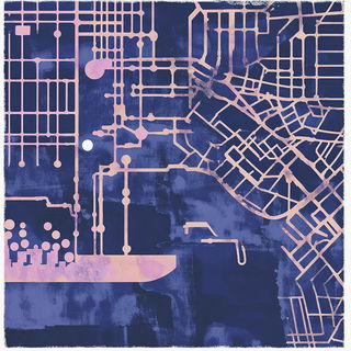 Fluorofauvism style, Midjourney V6.1: technical infrastructure blueprint schematics