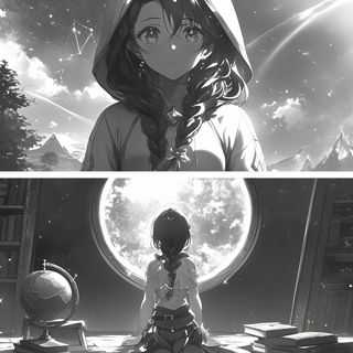 Pondcavatina style, Midjourney V6.1: black-and-white manga comic strip