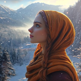 Pondcavatina style, Midjourney V6.1: photographic portrait of female protagonist