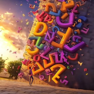 Pondcavatina style, Midjourney V6.1: typographic composition with large letters