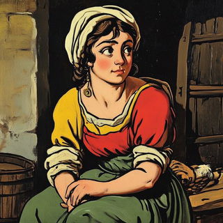Folkcut Rosary style, Midjourney V6.1: classical 18th-century oil painting