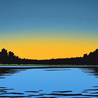 Folkcut Rosary style, Midjourney V6.1: realistic landscape photograph of quiet dawn