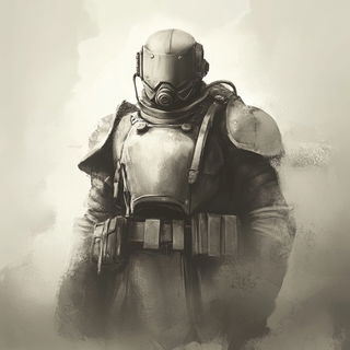 Contourcloisonne style, Midjourney V6.1: concept art character design of retropunk steam knight