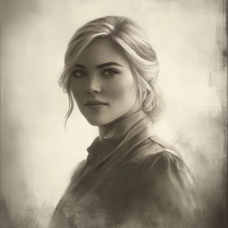 Contourcloisonne style, Midjourney V6.1: photographic portrait of female protagonist