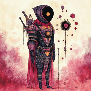 Paintsalt Figures style, Midjourney V6.1: concept art character design of retropunk steam knight