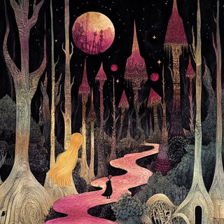 Paintsalt Figures style, Midjourney V6.1: retro fairy-tale illustration