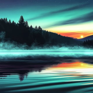 Slipcast Moonfields style, Midjourney V6.1: realistic landscape photograph of quiet dawn