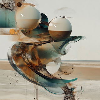 Pelagocel style, Midjourney V6.1: abstract 3D render
