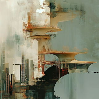 Pelagocel style, Midjourney V6.1: megacity with futuristic bioarchitecture