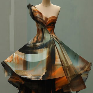 Pelagocel style, Midjourney V6.1: haute-couture fashion outfit