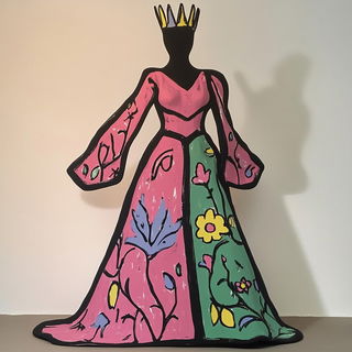 Forgeflame Fauvism style, Midjourney V6.1: haute-couture fashion outfit