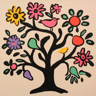 Forgeflame Fauvism style, Midjourney V6.1: traditional folk art