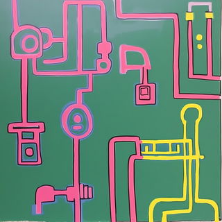 Forgeflame Fauvism style, Midjourney V6.1: technical infrastructure blueprint schematics