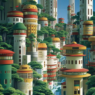 Reliefgarden Isopleth style, Midjourney V6.1: megacity with futuristic bioarchitecture