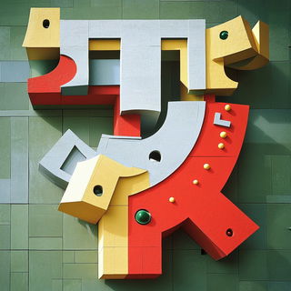 Reliefgarden Isopleth style, Midjourney V6.1: typographic composition with large letters