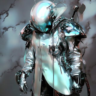 Gilled Firmament style, Midjourney V6.1: concept art character design of retropunk steam knight