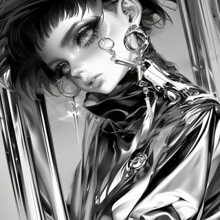 Gilled Firmament style, Midjourney V6.1: black-and-white manga comic strip