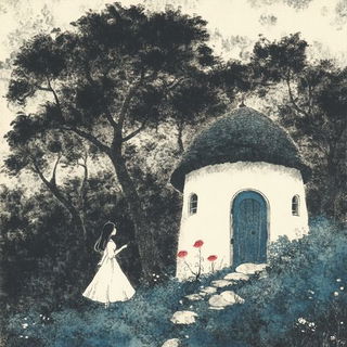 Kesa Scenic Stitchwork style, Midjourney V6.1: retro fairy-tale illustration