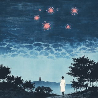 Kesa Scenic Stitchwork style, Midjourney V6.1: editorial illustration for popular scientific magazine cover