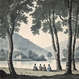 Kesa Scenic Stitchwork style, Midjourney V6.1: classical 18th-century oil painting