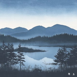 Kesa Scenic Stitchwork style, Midjourney V6.1: realistic landscape photograph of quiet dawn