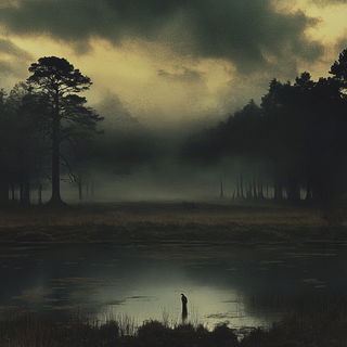 Chromamosaic style, Midjourney V6.1: realistic landscape photograph of quiet dawn